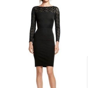 Roland Mouret for Banana Republic Black Lace Trimmed Dress Size 10